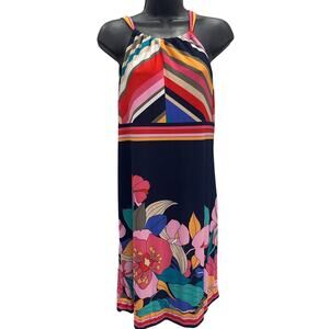 Trina‎ Turk "Vacaciones" jet set floral jersey halter dress medium